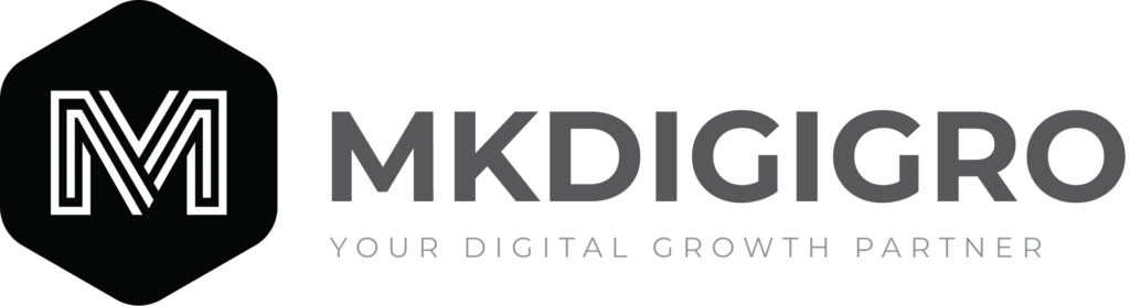 MkDigiGro white logo – Digital marketing, SEO, social media, and website development company in Nagercoil